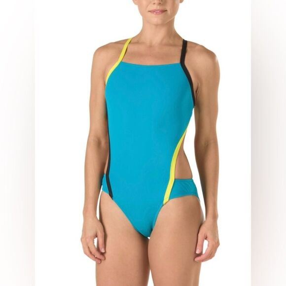 NWT Speedo Vee2 Endurance Lite One Piece Swimsuit in Teal - Size 6/32 - Picture 1 of 5